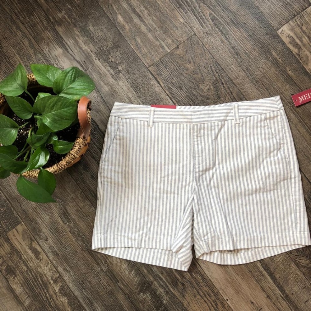 Navy Stripe Chino Shorts